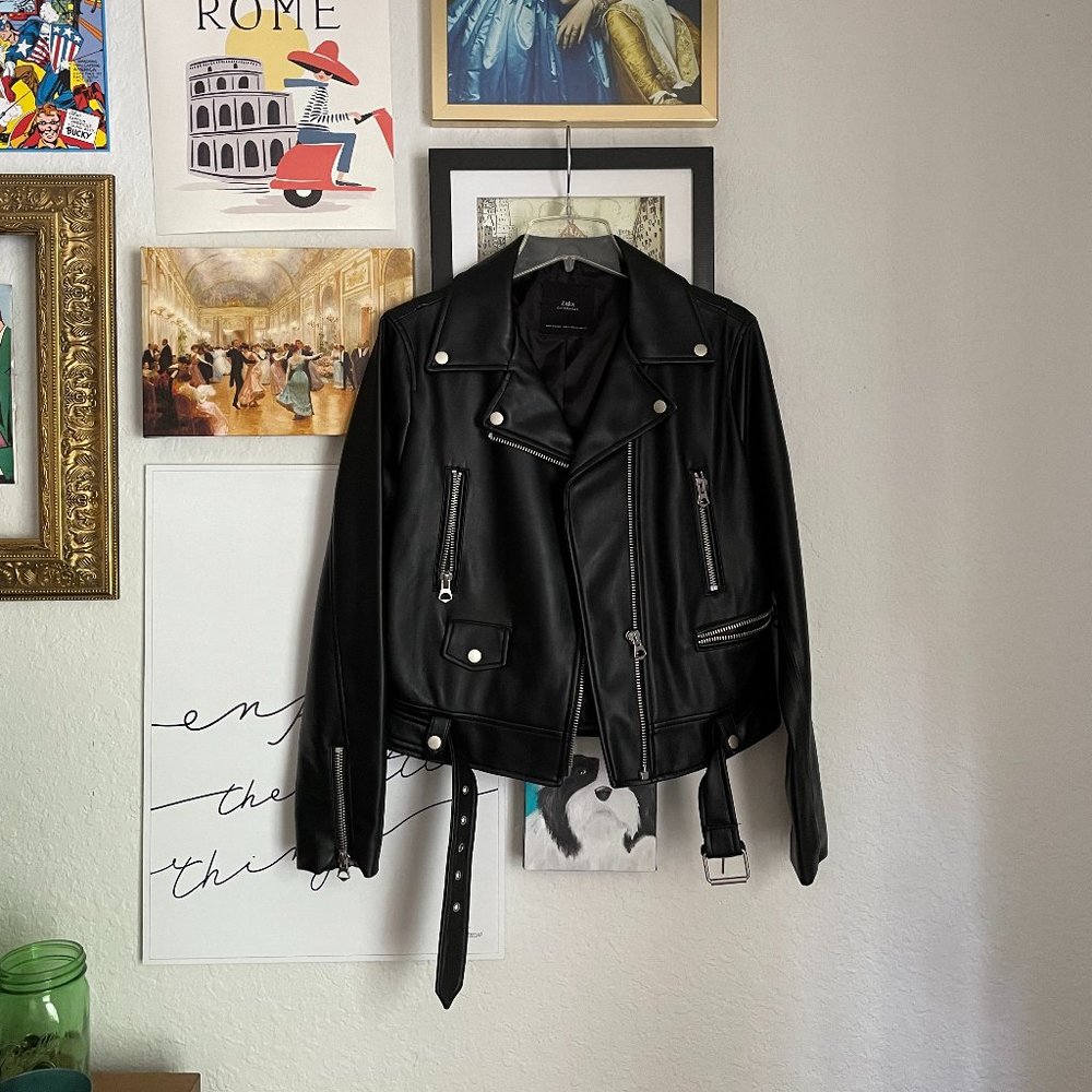 Zara Faux Leather Biker Jacket